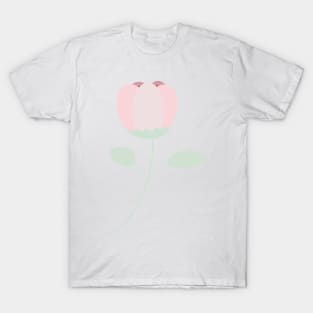 Pastel Pink Floral Drawing T-Shirt